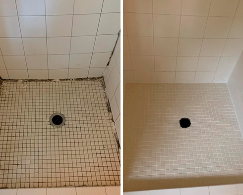 Shower Before and After a Service from Our Tile and Grout Cleaners in Pismo Beach