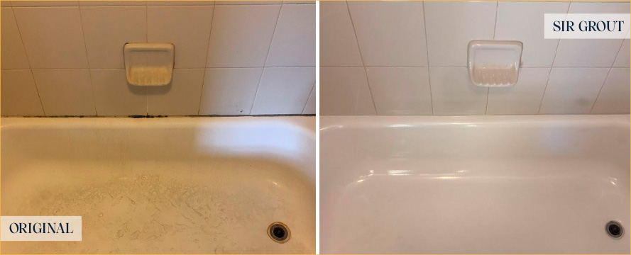 Shower Seams and Bathtub Before and After Our Caulking Services in Maricopa