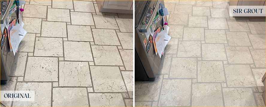 Floor Before and After a Superb Grout Sealing in Santa Barbara, CA