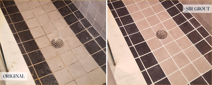 Shower Before and After an Excellent Grout Sealing in Morro Bay, CA