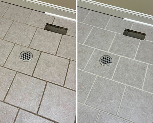 Floor Before and After a Tile Sealing in Santa Barbara, CA