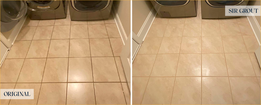 Floor Before and After an Excellent Grout Cleaning in Los Osos, CA