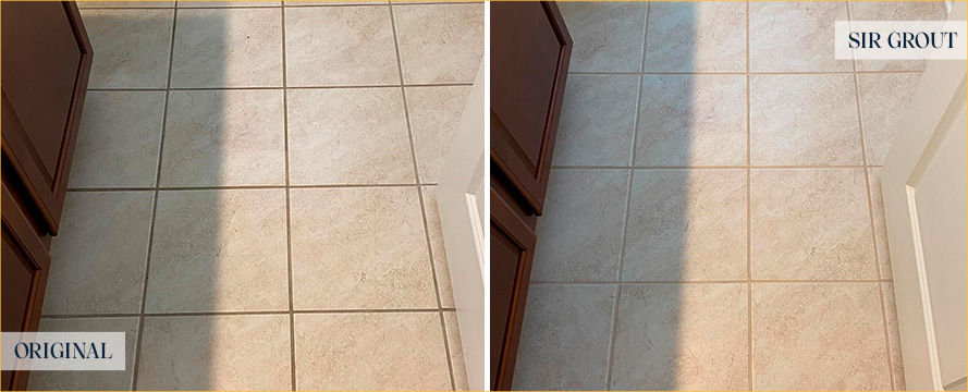 Floor Before and After a Flawless Grout Cleaning in Los Osos, CA