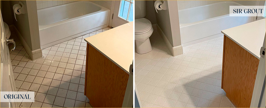 Bathroom Floor Restored by Our Tile and Grout Cleaners in Maricopa, CA