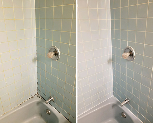 Bathtub Before and After Our Arroyo Grande Caulking Services