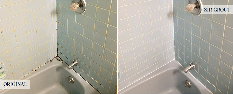 Bathtub Before and After Our Arroyo Grande Caulking Services