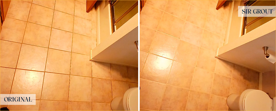 Floor Before and After an Excellent Grout Cleaning in Los Osos, CA 