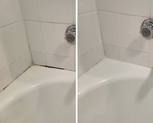 Shower Before and After Our Los Alamos Caulking Services