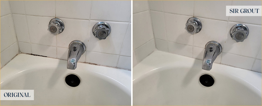 Shower Before and After Our Los Alamos Caulking Services