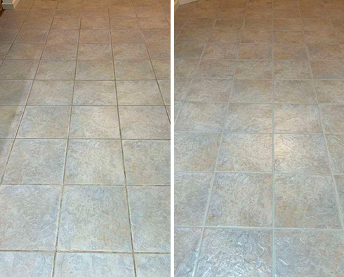 Floor Before and After a Grout Sealing in Los Osos, CA 
