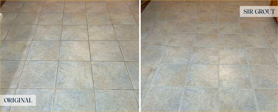 Floor Before and After an Excellent Grout Sealing in Los Osos, CA