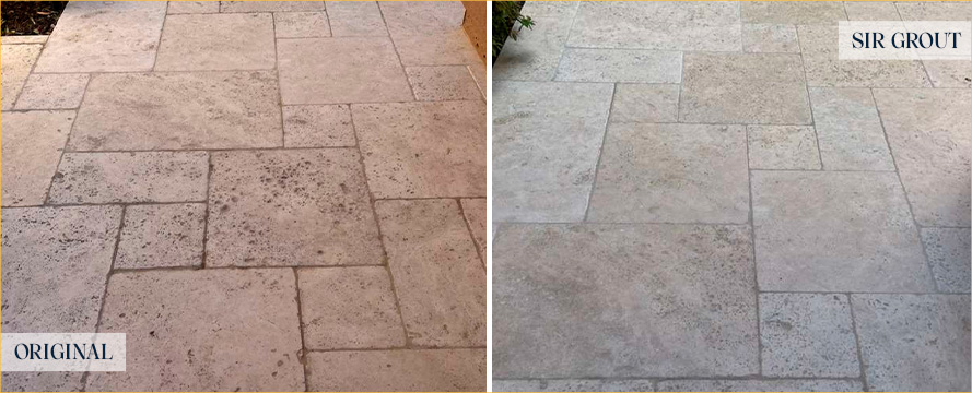 Floor Before and After an Excellent Stone Cleaning in Nipomo, CA