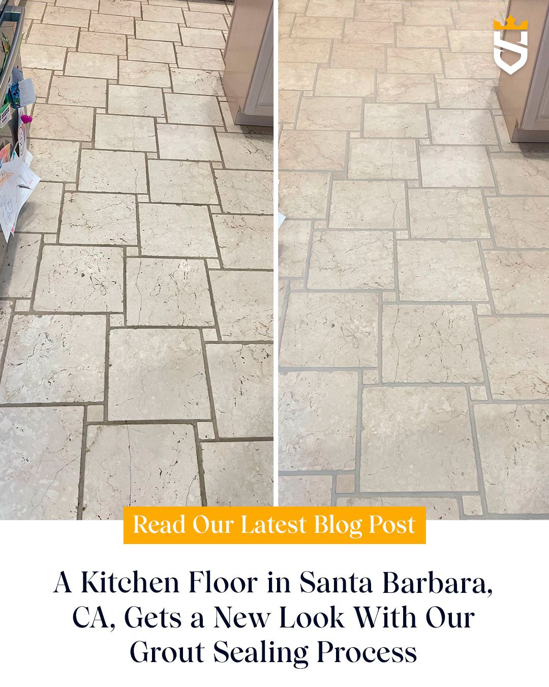 A Kitchen Floor in Santa Barbara, CA, Gets a New Look With Our Grout Sealing Process